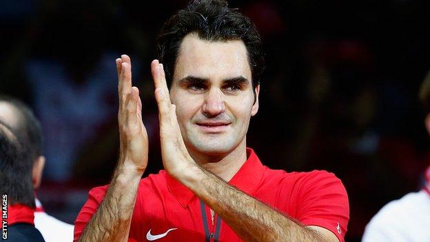 An emotional Roger Federer after Switzerland won the Davis Cup