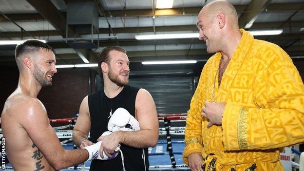 Josh Taylor, Ben Davison and Tyson Fury