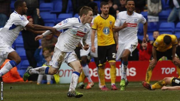 Green celebrates scoring for Tranmere Rovers