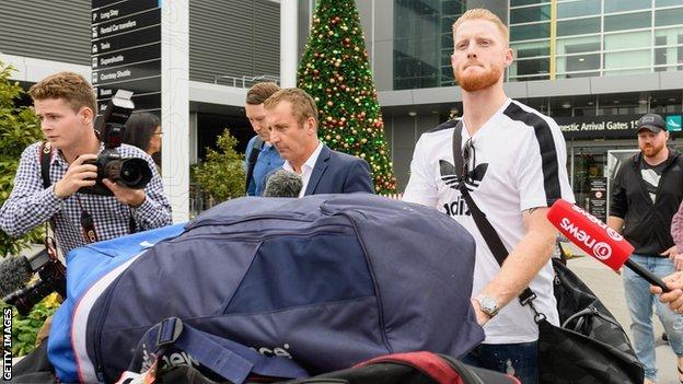 Ben Stokes arrives in New Zealand