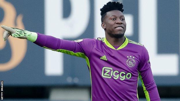 Andre Onana in action for Ajax