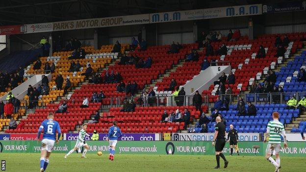 St Johnstone's home game with Celtic on 26 December was limited to 500 spectators