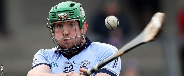 Shane Dowling hammers in his sensational goal at Parnell Park