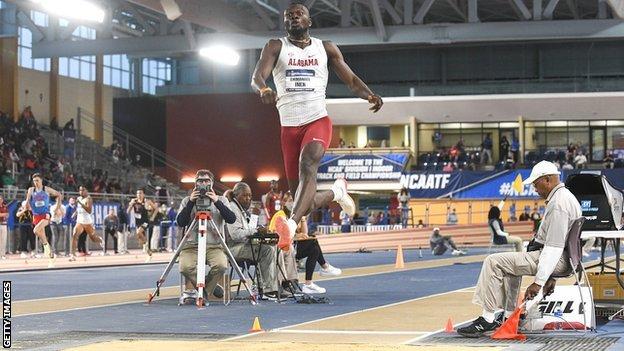 Nigerian triple jumper Emmanuel Ineh