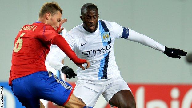 Yaya Toure in action for Manchester City against CSKA Moscow in 2013 when he was subject of racial chants
