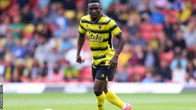 Peter Etebo on the pitch for Watford