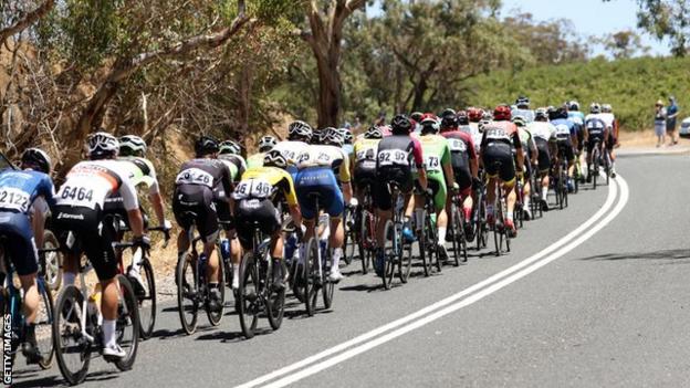 cyclists compete in Santos Festival of Cycling