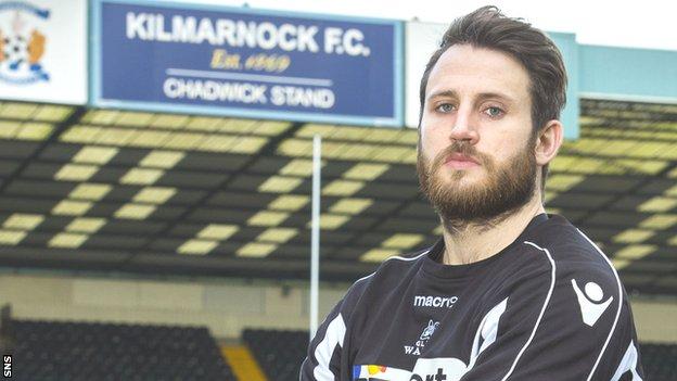 Tommy Seymour poses at Kilmarnock's Rugby Park ground