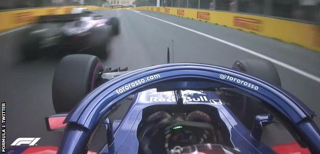 Toro Rosso nearly collide with each other during final practice