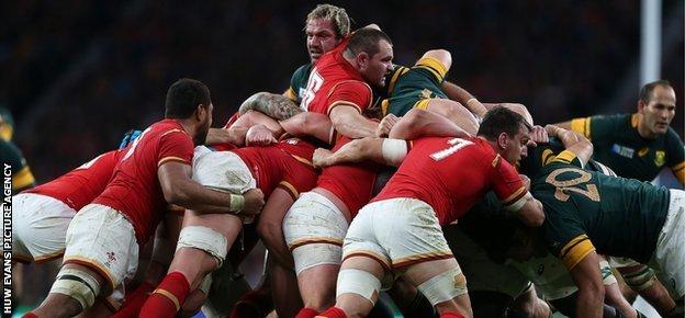 Wales' scrum was given a stern examination by the South Africa eight