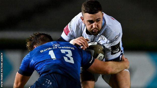 Aled Summerhill is tackled by Liam Turner