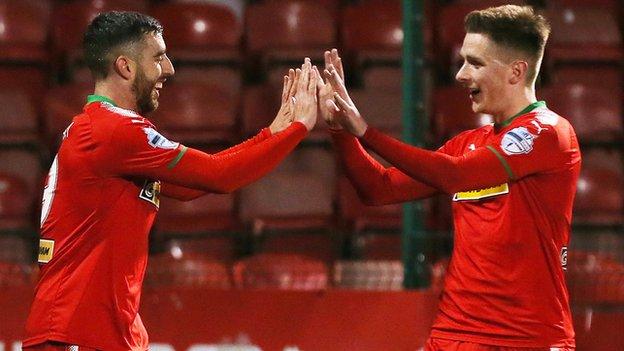 It was night to celebrate for Reds scorers Joe Gormley and Ryan Curran