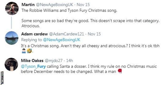 Twitter reaction to Robbie Williams and Fury duet