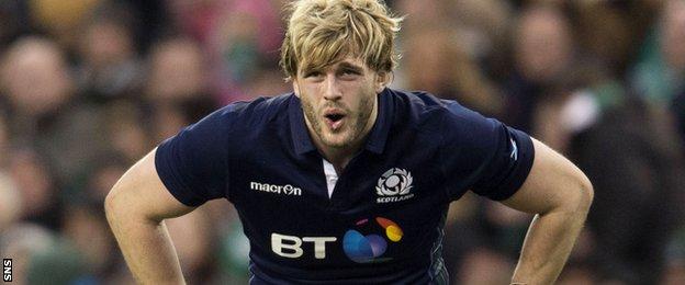Richie Gray draws breath playing for Scotland in the Six Nations