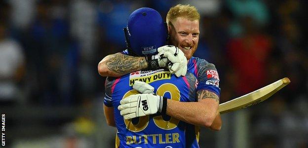 England's Ben Stokes and Jos Buttler in the Indian Premier League