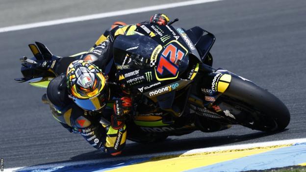 Marco Bezzecchi in action in the French GP