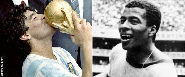 Diego Maradona and Jairzinho