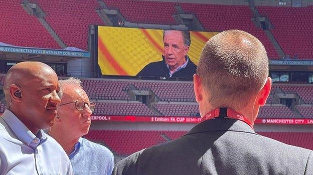 Before last Saturday's FA Cup final, Mark Lawrenson made his final appearance on Football Focus after 25 years on the show and watched his farewell montage on the big screens at Wembley