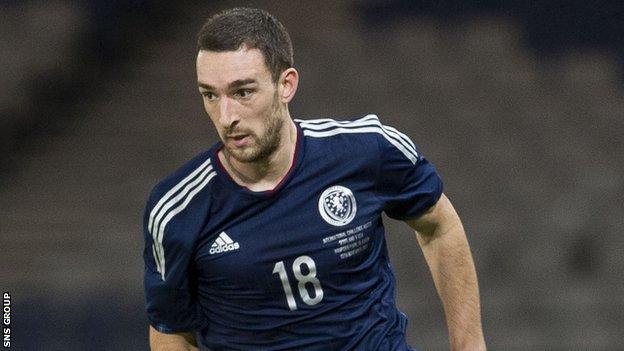 Lee Wallace in action for Scotland