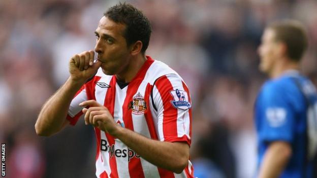 Michael Chopra celebrates scoring a Sunderland goal in 2008