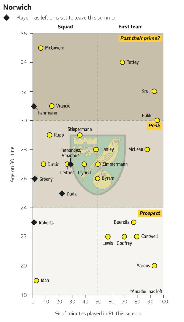 Norwich squad graphic