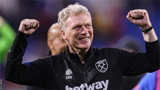 West Ham manager   David Moyes celebrates