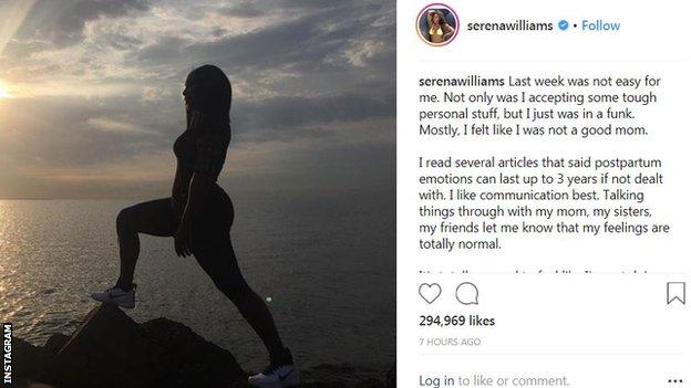 Serena Williams' Instagram post