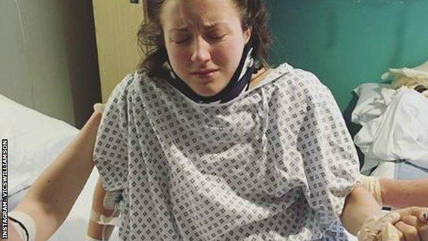Victoria Williamson in hospital