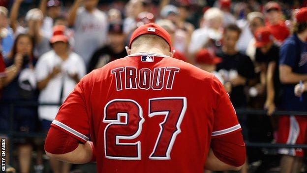 Mike Trout Los Angeles Angels Grey Cool Base Jersey