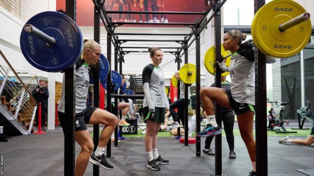 Liverpool players train at Melwood