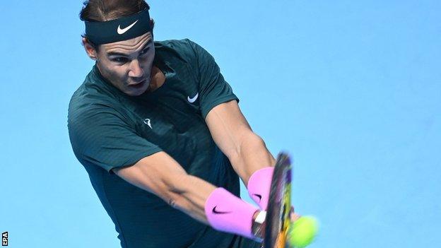 Atp Finals 2020 Rafael Nadal Beats Stefanos Tsitsipas To Make Last Four Bbc Sport