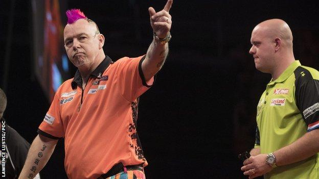 Peter Wright celebrates