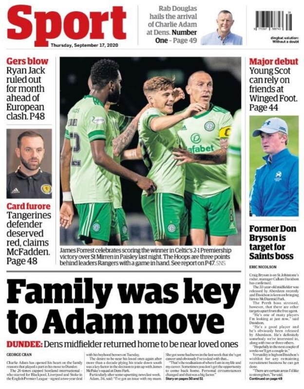 Dundee Courier back page