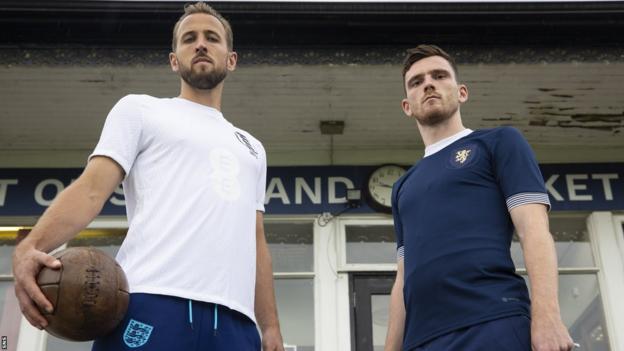 Captains Harry Kane and Andy Robertson visit West of Scotland Cricket ground where the first derby match took place in 1872