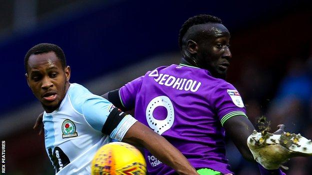 Nyambe is yet to find the net for Blackburn