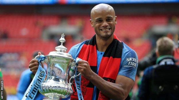 Vincent Kompany with the FA Cup