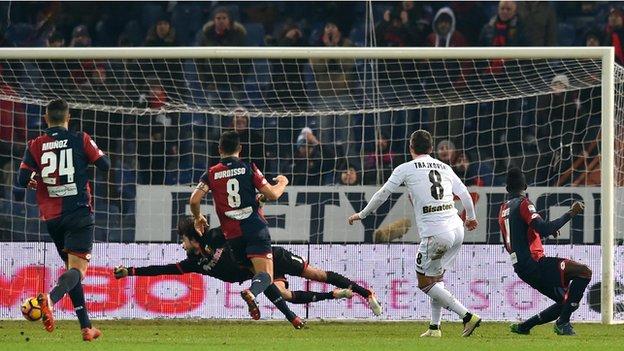 Aleksandar Trajkovski's winner secured Palermo's first Serie A points since 2 October
