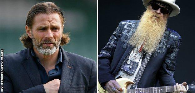 Wycombe boss Gareth Ainsworth and Billy Gibbons from ZZ Top