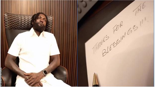 Images from Emmanuel Adebayor's retirement announcement video on Instagram