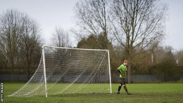 Goalkeeper playing in Sunday league football