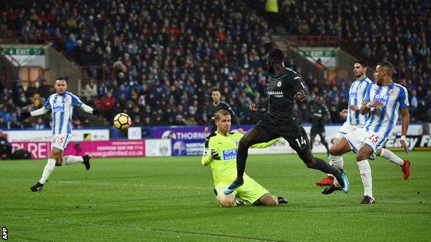 Chelsea's Tiemoue Bakayoko scores against Huddersfield