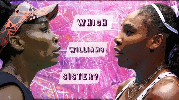 A graphic saying which williams sister with a picture of Venus and Serena