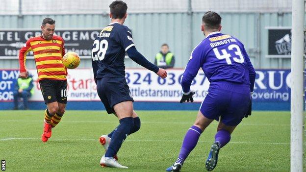 Scott McDonald's goal was his fourth in six games for Thistle