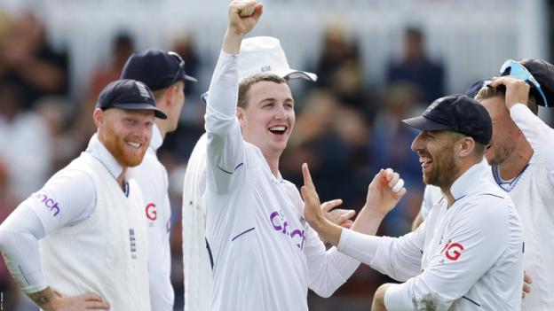 Harry Brook celebrates a wicket