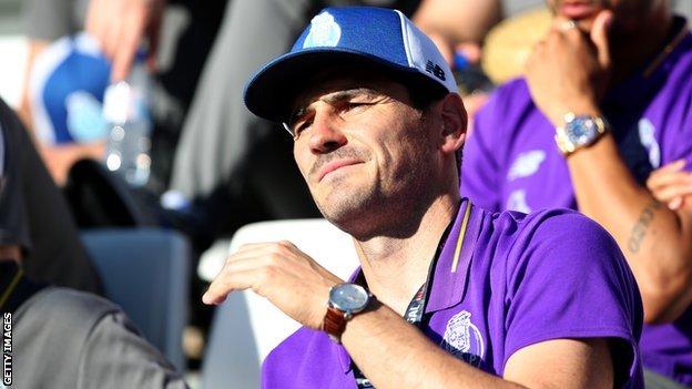 Iker Casillas watching Porto play from the stands