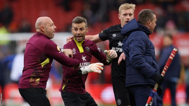 Altercation involving Brentford goalkeeping coach Manu Sotelo and Nottingham Forest groundstaff