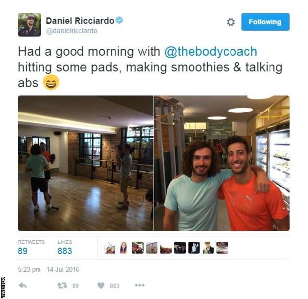 Daniel Ricciardo on Twitter