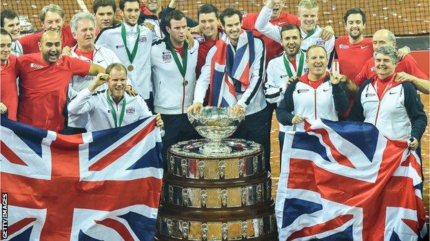 Great Britain at the Davis Cup final last year