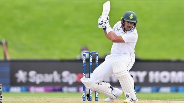 Zubayr Hamza batting for South Africa