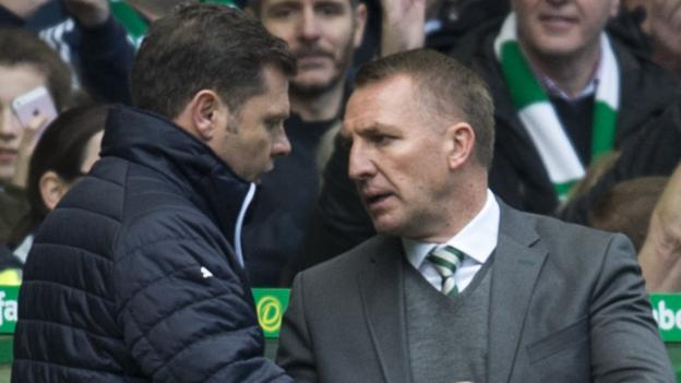 Rangers’ Graeme Murty treated with disrespect, says Celtic’s Brendan Rodgers